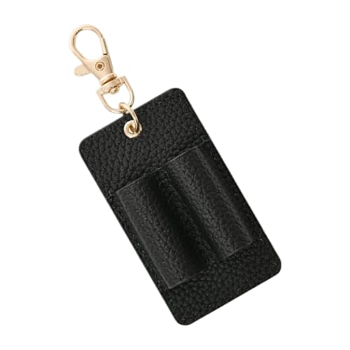 INSEOWI Leder Stift Clip Organizer Doppelschlitz Halter mit abnehmbarem Schlüsselanhänger für Notebooks Rucksäcke Reise Essential Doppelhalter mit Edelstahlclip, Schwarz INSEOWI Leder Stift Clip Organizer Doppelschlitz Halter mit abnehmbarem Schlüsselanhänger für Notebooks Rucksäcke Reise Essential Doppelhalter mit Edelstahlclip, Schwarz von INSEOWI