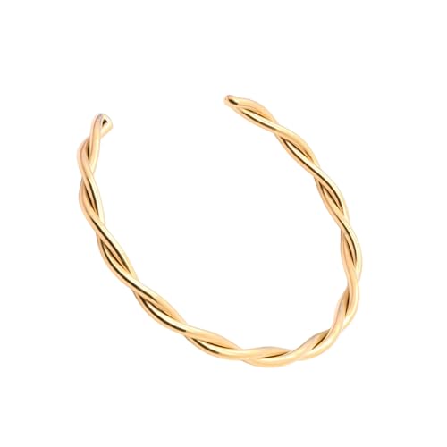 INSEOWI Praktische Hohe Polierte Spiralen Manschettenarmband Komfortable Alltagsbekleidung Mit Geschenken Beutel Täglich Gebrauch Casual Kee Modische Edelstahlarmarm Armaturen von INSEOWI