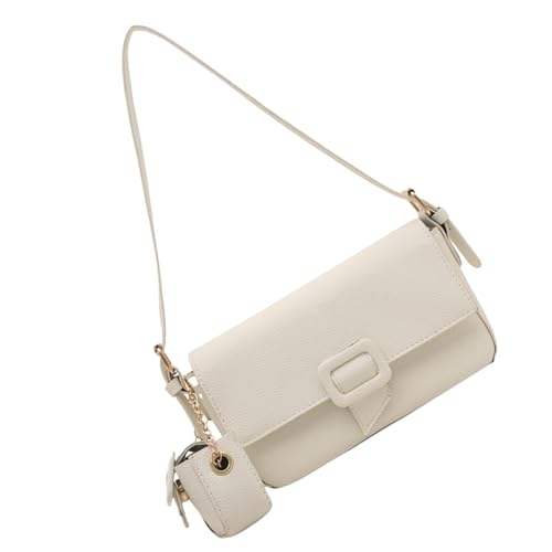 INSEOWI Retro Achselhöhlen Tasche Für Frauen Handtasche Feste Farbe Schulter PU Leder Unterarm Einkaufsmodus Pendeln Frauen Achsel Casual Handtasche Retro Schulter PU Leder Unterarm von INSEOWI