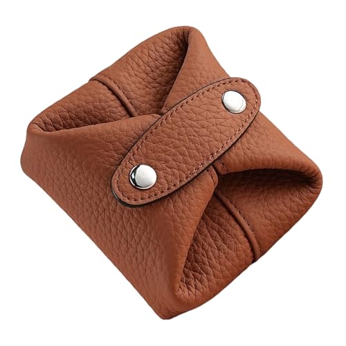 Kompakte Reise-Organisierte, praktische PU-Münztasche, organisierte, tragbare Kosmetiktasche für den täglichen Gebrauch, multifunktionale Aufbewahrungstasche, braun, Einheitsgröße von INSEOWI