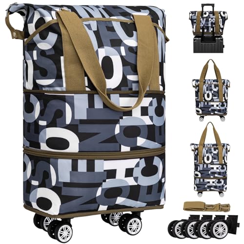 Reisetasche mit Rollen, großer Rollrucksack, Wochenendtasche für Männer und Frauen, Großer Buchstabe, Erweiterbares Gepäck mit Rädern Reisetasche mit Rollen, großer Rollrucksack, Wochenendtasche für Männer und Frauen, Großer Buchstabe, Erweiterbares Gepäck mit Rädern von INSIMHEART