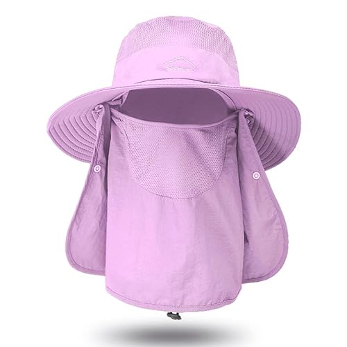 Angelhut mit UV-Sonnenschutz, Faltbarer Hut mit breiter Krempe und Gesichtsabdeckung sowie Nackenschutz für Männer und Frauen. von INSISMY
