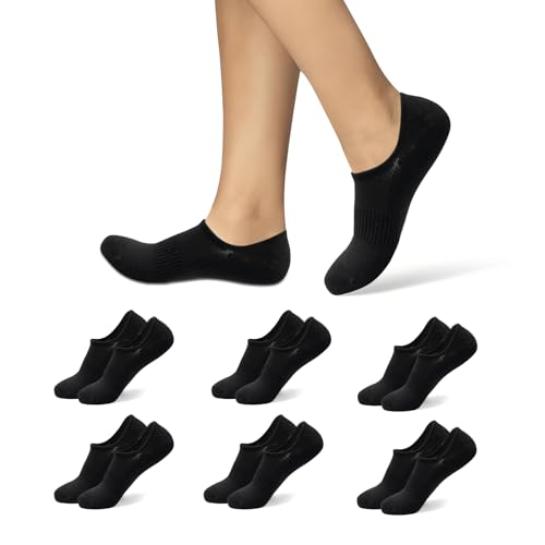 INSISMY 6 Paar Sneaker Socken Damen Baumwolle Unsichtbar No Show Socken Atmungsaktiv Rutschfeste Low Cut Knöchel Socken mit Anti-Rutsch Silikon von INSISMY