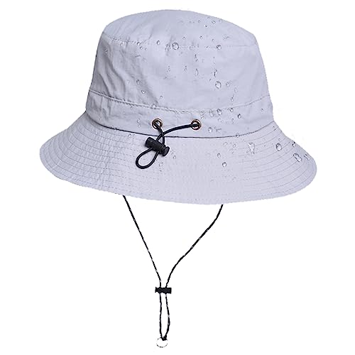 INSISMY Sonnenhut Damen Herren UV Schutz Wanderhut Packbar und Faltbar Bucket Hat mit Haken Verstellbarer Wasserdichter Regenhut von INSISMY