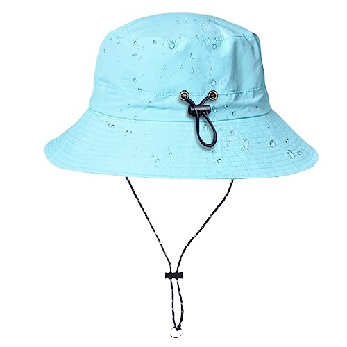 INSISMY Sonnenhut Damen Herren UV Schutz Wanderhut Packbar und Faltbar Bucket Hat mit Haken Verstellbarer Wasserdichter Regenhut von INSISMY