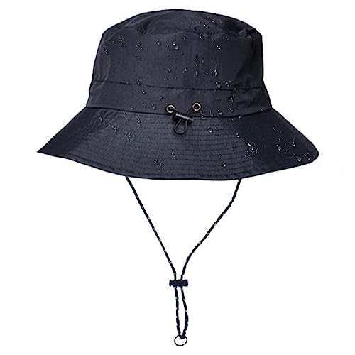 INSISMY Sonnenhut Damen Herren UV Schutz Wanderhut Packbar und Faltbar Bucket Hat mit Haken Verstellbarer Wasserdichter Regenhut von INSISMY