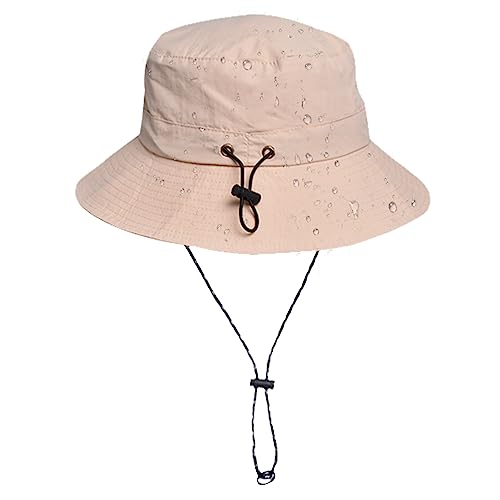 INSISMY Sonnenhut Damen Herren UV Schutz Wanderhut Packbar und Faltbar Bucket Hat mit Haken Verstellbarer Wasserdichter Regenhut von INSISMY