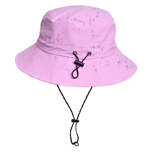 INSISMY Sonnenhut Damen Herren UV Schutz Wanderhut Packbar und Faltbar Bucket Hat mit Haken Verstellbarer Wasserdichter Regenhut von INSISMY