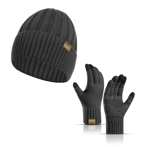 INSISMY Winter Beanie Mütze und Touchscreen Handschuhe Set von INSISMY