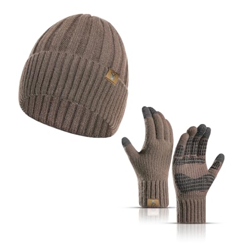 INSISMY Winter Beanie Mütze und Touchscreen Handschuhe Set von INSISMY
