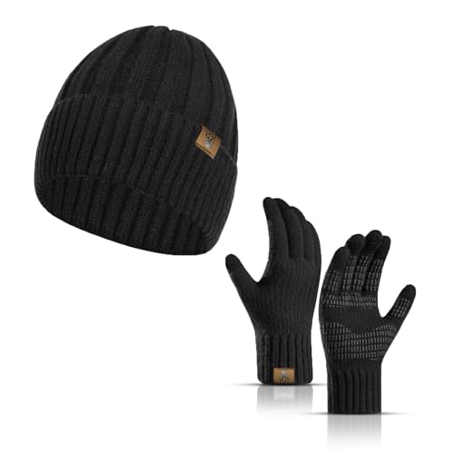 INSISMY Winter Beanie Mütze und Touchscreen Handschuhe Set von INSISMY