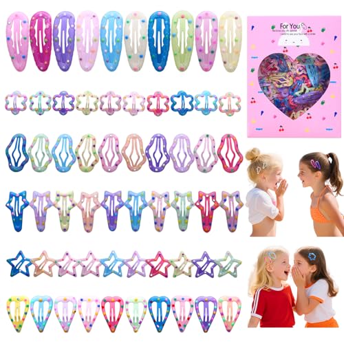 Lovely Girl Haarspangen-Set, Pastellfarben, Sterne, Herzen und Blumen, dekorative Perlendetails Lovely Girl Haarspangen-Set, Pastellfarben, Sterne, Herzen und Blumen, dekorative Perlendetails von INSKIDS