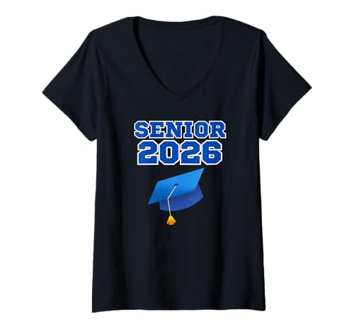 Damen Klasse 2026 Senior Year Graduation 2026 Back to School T-Shirt mit V-Ausschnitt Damen Klasse 2026 Senior Year Graduation 2026 Back to School T-Shirt mit V-Ausschnitt von INSPIREMETEES Retro Class of 2026 Graduation Tees