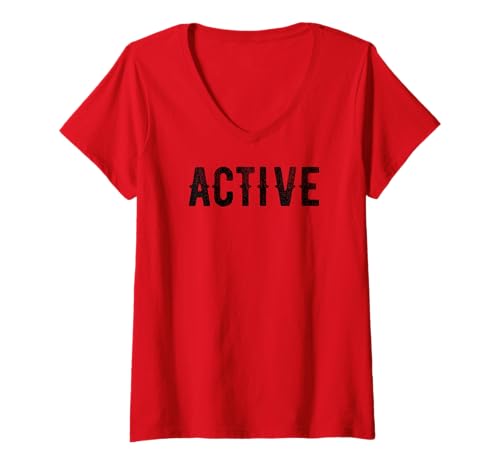 Damen Active One Word Inspirational Motivational Quote Distressed T-Shirt mit V-Ausschnitt Damen Active One Word Inspirational Motivational Quote Distressed T-Shirt mit V-Ausschnitt von INSPO Inspirational Motivational and Positive Mind