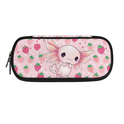 INSTANTARTS Axolotl Federmäppchen mit großem Fassungsvermögen, niedliches Federmäppchen für Schule, Mädchen, Schreibwaren-Organizer, Stifthalter mit Reißverschluss, Stifteetui von INSTANTARTS