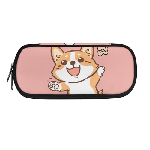 INSTANTARTS Corgi Federmäppchen für Mädchen und Jungen, Schreibwaren-Organizer, leichte Stiftebox für Schüler und Lehrer, Federmäppchen, großes Fassungsvermögen von INSTANTARTS
