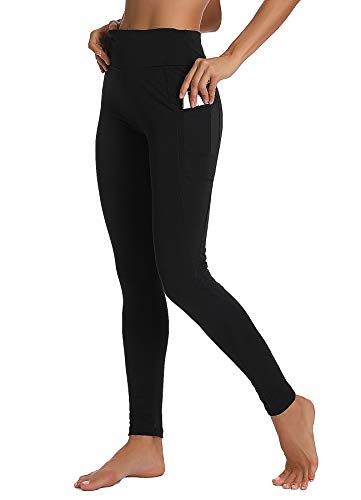 INSTINNCT Damen Sport Hohe Taille Leggings mit Taschen Yogahose Sporthose Laufhose Training Tights Schwarz S von INSTINNCT