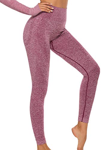 INSTINNCT Damen Gestreifte Nahtlose Leggings Slim Fit Jogginghose Sporthosen Fitnesshose C-Klassischer Stil (Rosa) S von INSTINNCT