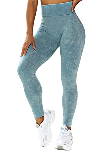 INSTINNCT Damen Gestreifte Nahtlose Leggings Slim Fit Jogginghose Sporthosen Fitnesshose C-klassischer Stil (Jeans-himmelblau) M von INSTINNCT