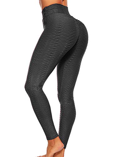 INSTINNCT Damen Hohe Taille Leggings Scrunch Butt Sportleggings Slim Booty Push Up Lange Hose mit Bauchkontrolle #1Schwarz L von INSTINNCT