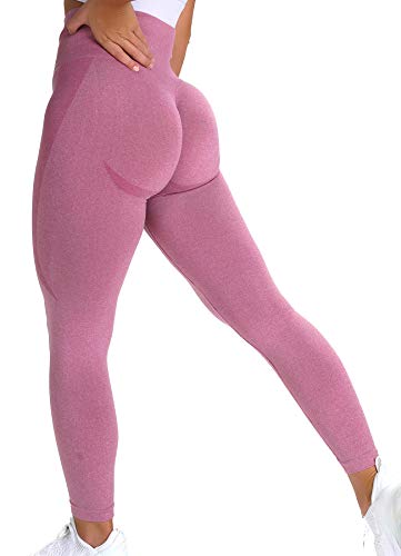 INSTINNCT Damen Scrunch Butt Leggings Booty Lifting Laufhose Sportstrumpfhosen Po Push Up Tights Yoga Pants Fitnesshose Yogahose Jogging Running Workout Training Gym Fitness Lächeln Stil - Rosa M von INSTINNCT