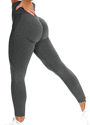 INSTINNCT Damen Scrunch Butt Leggings Booty Lifting Laufhose Sportstrumpfhosen Push Up Tights Yoga Pants Fitnesshose Yogahose Jogging Running Workout Training Gym Fitness Lächeln Stil - Dunkelgrau L von INSTINNCT