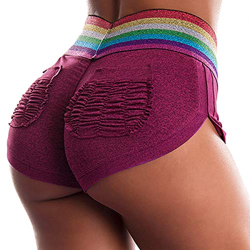 INSTINNCT Damen Shorts Sport Yoga Kurze Hose Sweatpants Laufshorts Training Gym Yoga Fitness Yoga B-Rosa mit Taschen(1711) M von INSTINNCT