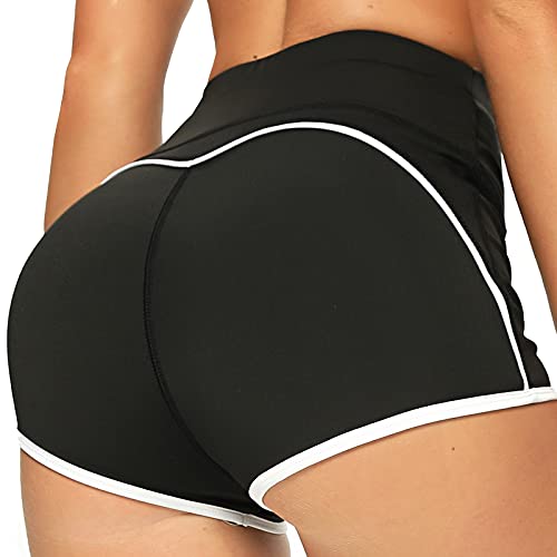 INSTINNCT Damen Shorts Sport Yoga Kurze Hose Sweatpants Laufshorts Training Gym Yoga Fitness Yoga E-Herz Schwarz XL von INSTINNCT