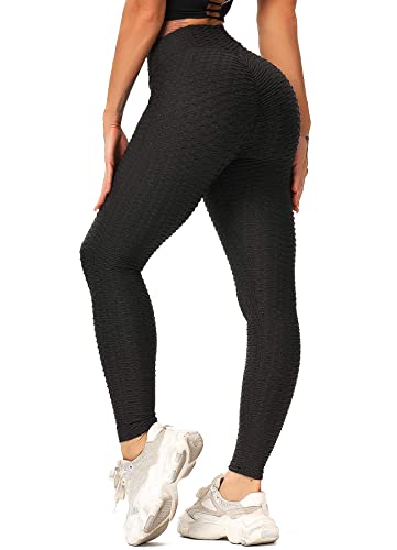 INSTINNCT Damen Slim Fit Hohe Taille Booty Lange Leggings mit Bauchkontrolle Laufhose Fitnesshose Sporthose Tights C-Dunkelgrau-1 M von INSTINNCT