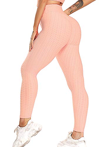 INSTINNCT Damen Slim Fit Hohe Taille Booty Lange Leggings mit Bauchkontrolle Laufhose Fitnesshose Sporthose Tights C-rosa S von INSTINNCT