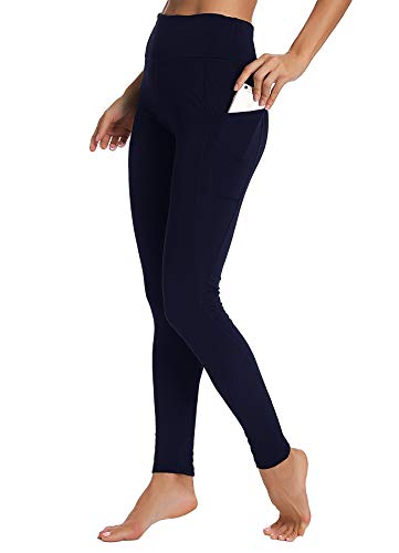 INSTINNCT Damen Sport Hohe Taille Leggings mit Taschen Yogahose Sporthose Laufhose Training Tights Blau S von INSTINNCT