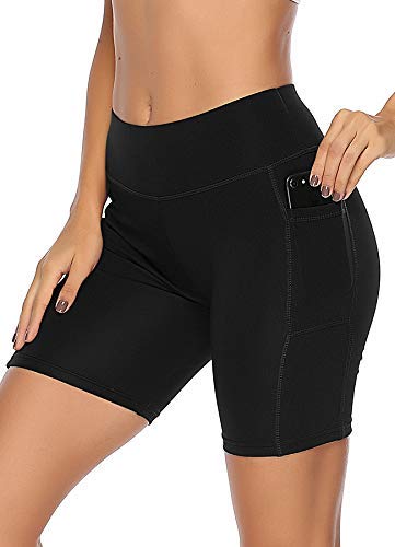 INSTINNCT Damen Sport Kurze Hose mit Taschen Trainingshose Sporthose Jogginghose Fitness Shorts A-Schwarz L von INSTINNCT