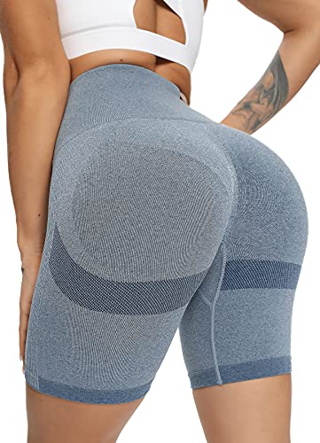 INSTINNCT Damen Sportshort Kurz Leggings Hohe Taille mit Bauchkontrolle Short A-Schmutzigblau M Bthins6 von INSTINNCT