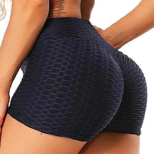 INSTINNCT Damen Sportshort Kurz Leggings Hohe Taille mit Bauchkontrolle Short A-dunkelblau 2XL von INSTINNCT