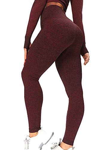 INSTINNCT Damen Yoga Lange Leggings Slim Fit Fitnesshose Sporthosen #4 Klassische Stil - Weinrot L von INSTINNCT