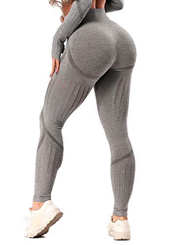 INSTINNCT Damen Yoga Lange Leggings Slim Fit Fitnesshose Sporthosen #3 Laser Stil - Grau L von INSTINNCT