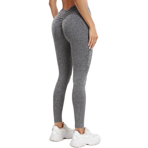 INSTINNCT V Back Leggings Damen Sport Scrunch Butt, High Waist Yogahose Nahtlose Po Push Up, für Fitness Gym Alltag, V Rücken - Grau L von INSTINNCT