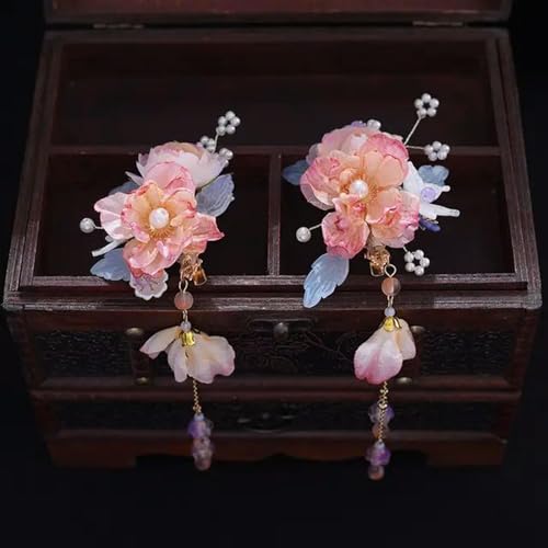 Hanfu Haarnadel-Set für Damen, Seidenblumen, saisonale Blumen, chinesische alte Vintage-Blume, Haarnadel-Sets von INSTR