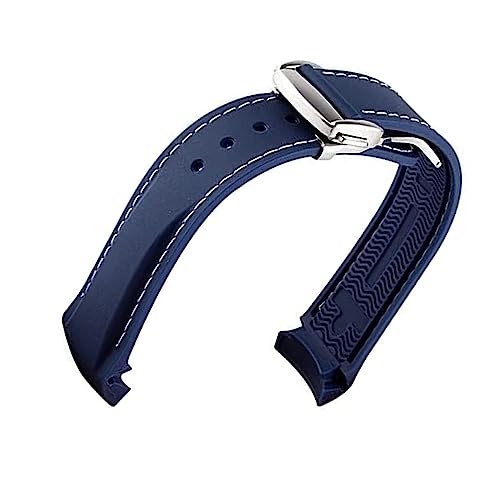 INSTR 20 mm 22 mm Luxus-Uhrenarmband aus Gummi mit gebogenem Ende und Faltschließe für Omega Seamaster-Armbänder aus Silikon(10,20mm) von INSTR