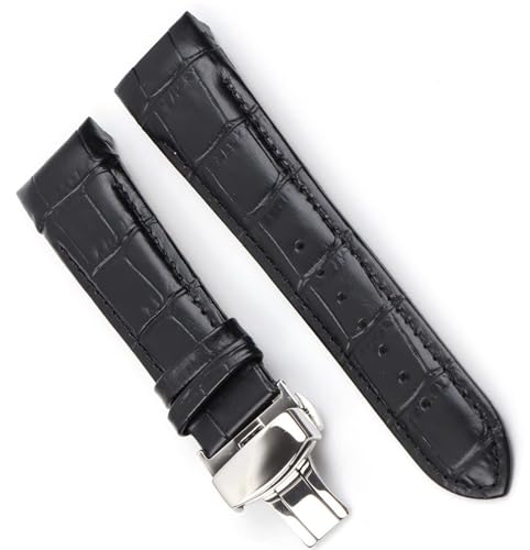 INSTR Lederarmband mit gebogenem Ende für Tissot T035 Automatc Man Uhrenarmband mit Stahlschnalle(8,23mm) von INSTR