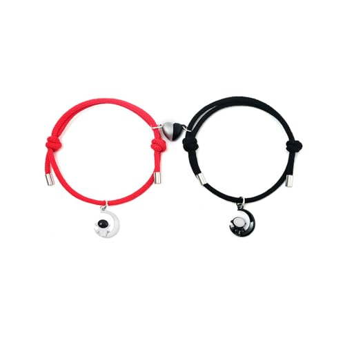 INSTR Romantische Paar-Armbänder für Verliebte, niedliches Astronauten-Armband, Herz-Magnet, passendes Armband, Geburtstagsgeschenk für Frau von INSTR