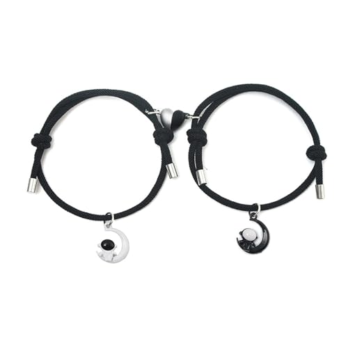 INSTR Romantische Paar-Armbänder für Verliebte, niedliches Astronauten-Armband, Herz-Magnet, passendes Armband, Geburtstagsgeschenk für Frau von INSTR