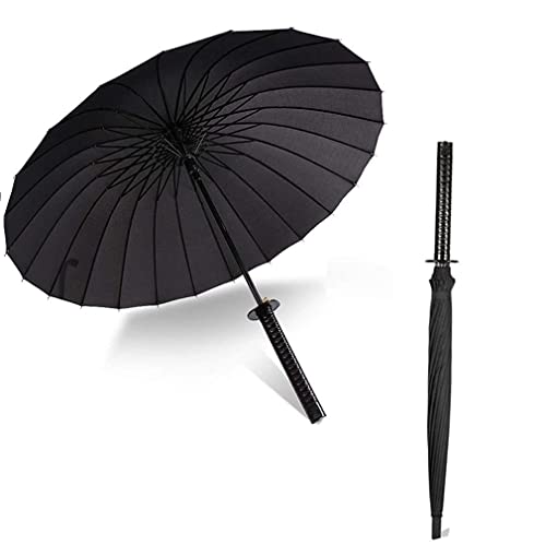 Regenschirm mit langem Griff, Samurai-Schwert Regen Regenschirme, Winddicht, wasserdicht, Japanische Ninja-Artige Umbrella (24K) von INSTUS