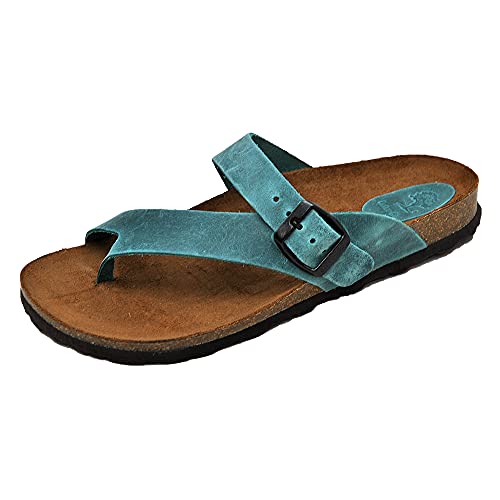 INTER-BIOS 7119 Bio-Leder-Sandalen für Damen, Jeans, Leder, Jeans, 39 EU von INTER-BIOS