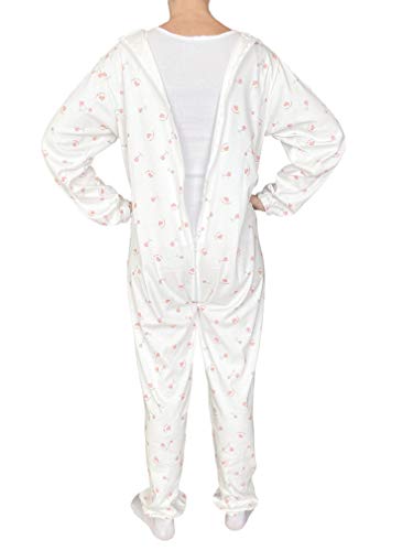 INTIMO 2D Schlafanzug für Damen aus Reiner Baumwolle für Anzian mit Reißverschluss hinten, Pink XL von INTIMO 2D