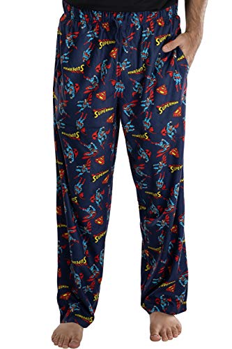 DC Comics Herren Pyjamahose Superman-Print - Blau - Medium von INTIMO
