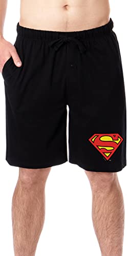DC Comics Mens' Superman 'S' Logo Icon Character Sleep Pajama Shorts (Medium) Black von INTIMO