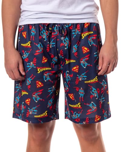 DC Comics Superman Pyjama-Shorts für Herren, Allover-Print, Lounge-Pyjamahose, Marineblau, 3X von INTIMO