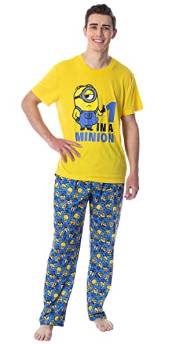 Despicable Me Mens' Minions 1 In A Minion Raglan Sleep Pajama Set (Small) von INTIMO