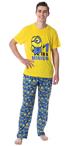 Despicable Me Mens' Minions 1 In A Minion Raglan Sleep Pajama Set (X-Large) von INTIMO